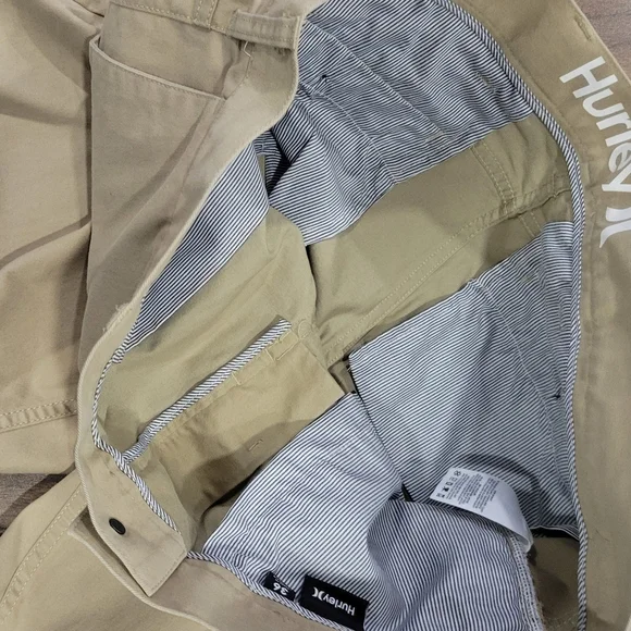 Hurley Men's Dri-fit Nike Khaki Chino Shorts Size 36 - Picture 8 of 12